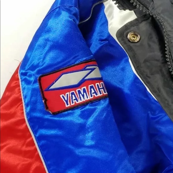 Yamaha Jacket Black Red Wht Blue Colorblock Snowmobile Racing Women’s XT VTG Y2K - Picture 10 of 16